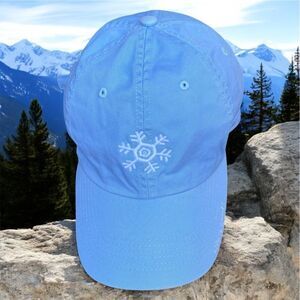 Life is Good Light Blue Baseball Cap/Hat w/Snowflake Embroidery Adjustable Sun